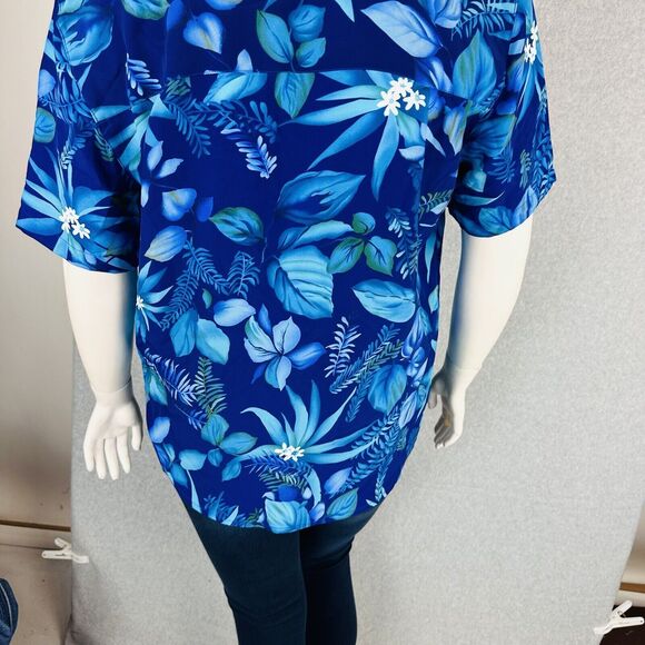 Vintage Joanna Large Blouse Short Sleeve Collared Shirt Floral Button Front New - Picture 8 of 8